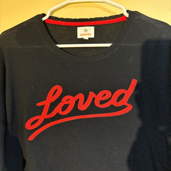 Sundry Cashmere Merino Wool Loved Black Sweater Small Revolve - Picture 3 of 11